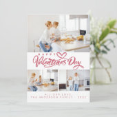 バレンタインデー赤いスクリプト3コラージュ数々の – 写真 シーズンカード (スタンド正面)