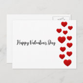 バレンタインデー赤いハートはがき – ロマンチック シーズンポストカード (正面/裏面)