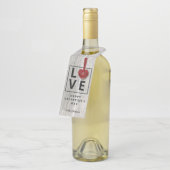 バレンタインデー赤いハートウッドラヴ素朴ィー ボトルネックタグ (アングル)