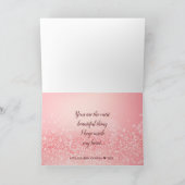 バレンタインデー赤いハートグリッターグリーティングカード シーズンカード (内部)