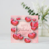 バレンタインデー赤いハートグリッター – カード (スタンド正面)