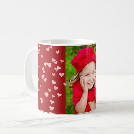 バレンタインデー赤いハートコーヒーカップギフト コーヒーマグカップ (正面左)