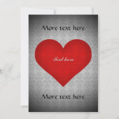 バレンタインデー赤いハートディナーパーティー5 x 7 招待状 (裏面)