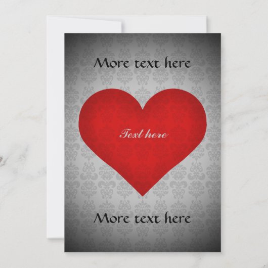 バレンタインデー赤いハートディナーパーティー5 x 7 招待状 (裏面)