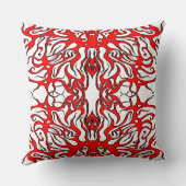 バレンタインデー赤いハートトライバルタトゥー クッション (裏面)