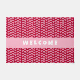 バレンタインデー赤いハートパタパーソナライズされたーン ドアマット