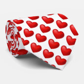 バレンタインデー赤いハートメンズタイ ネクタイ (ロール)