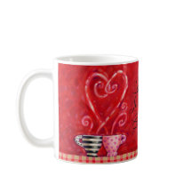 バレンタインデー赤いハートラブコーヒー引用文