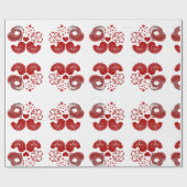 バレンタインデー赤いハートラブバード ラッピングペーパー (フラット)