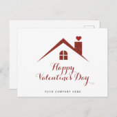 バレンタインデー赤いハートリアルティハウス ポストカード (正面/裏面)