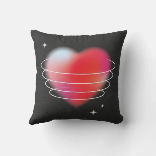 バレンタインデー赤いハートロマンチックな愛デザイン クッション (裏面)