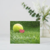 バレンタインデー赤いハート付テニス ポストカード (スタンド正面)