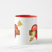 バレンタインデー赤いハート名前をカスタムするマグカップティー マグカップ (中央)