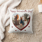 バレンタインデー赤いハート家族の写真スクリプト クッション (ブランケット)
