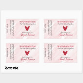 バレンタインデー赤いハート手作り石鹸ラベル 長方形シール (シート)