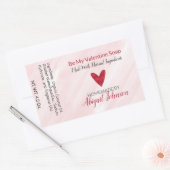 バレンタインデー赤いハート手作り石鹸ラベル 長方形シール (封筒)