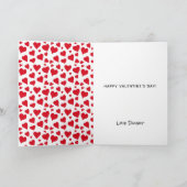 バレンタインデー赤いハート パーソナライズされた シーズンカード (内部)