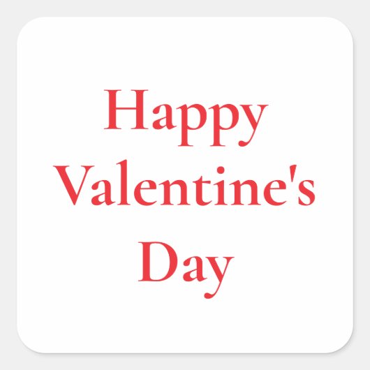 バレンタインデー赤かわいいロマンカラフルチック2025 スクエアシール (正面)