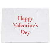 バレンタインデー赤かわいいロマンカラフルチック2025 ラージペーパーバッグ (正面)