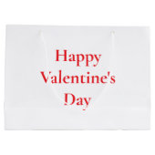 バレンタインデー赤かわいいロマンカラフルチック2025 ラージペーパーバッグ (裏面)