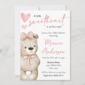 バレンタインデー赤ちゃんシャワーガール 招待状 (正面)