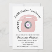 バレンタインデー赤ちゃんシャワー招待ピンクの電話 招待状 (正面)