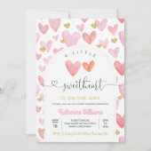 バレンタインデー赤ちゃんシャワー 招待状 (正面)