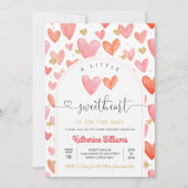 バレンタインデー赤ちゃんシャワー 招待状 (正面)