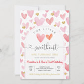 バレンタインデー赤ちゃんシャワー 招待状 (正面)