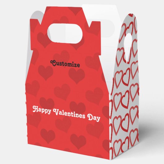 バレンタインデー赤と白のハートのお願いボックス フェイバーボックス (オープン)