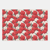 バレンタインデー赤と白バラ ラッピングペーパーシート (正面3)