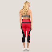 バレンタインデー赤と黒のハイウェストCapris カプリレギンス (裏面)