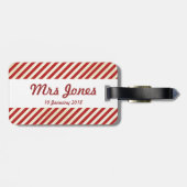 バレンタインデー赤ストライプい荷物札 ラゲッジタグ (裏面横)