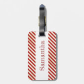 バレンタインデー赤ストライプい荷物札 ラゲッジタグ (裏面縦)
