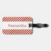 バレンタインデー赤ストライプい荷物札 ラゲッジタグ (裏面横)
