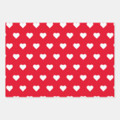 バレンタインデー赤ピンクハート模様 ラッピングペーパーシート (正面)