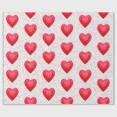バレンタインデー赤ファンシーハート ラッピングペーパー (フラット)