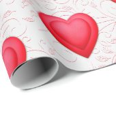 バレンタインデー赤ファンシーハート ラッピングペーパー (ロールコーナー)