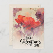 バレンタインデー赤フローラバイブル聖書聖書教会 シーズンポストカード (正面/裏面)