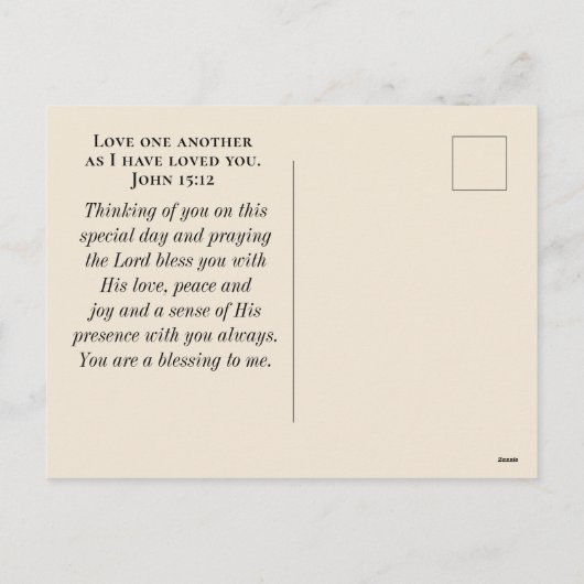 バレンタインデー赤フローラバイブル聖書聖書教会 シーズンポストカード (裏面)