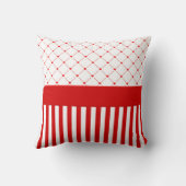 バレンタインデー赤白ハートパターストライプのン クッション (裏面)