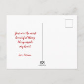 バレンタインデー赤紙ハートグリッター – はがき シーズンポストカード (裏面)