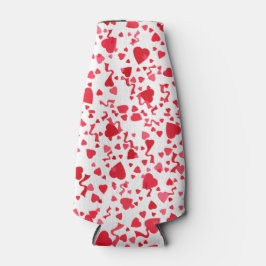 バレンタインデー赤紙吹雪ハートパターン ボトルクーラー