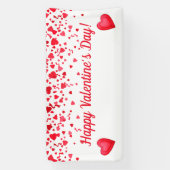 バレンタインデー赤紙吹雪ハートパターン 横断幕 (縦)
