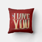 バレンタインデー赤3D愛する装飾用クッション クッション (裏面)