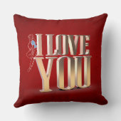 バレンタインデー赤3D愛する装飾用クッション クッション (裏面)