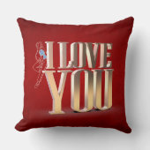バレンタインデー赤3D愛する装飾用クッション クッション (正面)