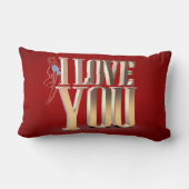 バレンタインデー赤3D愛する装飾用クッション ランバークッション (裏面)