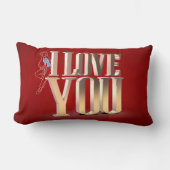 バレンタインデー赤3D愛する装飾用クッション ランバークッション (正面)