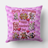 バレンタインデー踊りカップル「パーティー動物」 クッション (裏面)